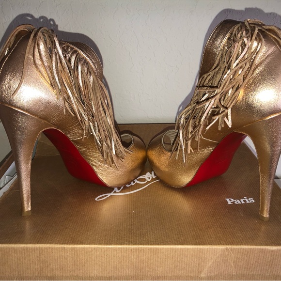 Christian Louboutin Short Tina 120 Fringe Pumps           New with Tags - Picture 5 of 8